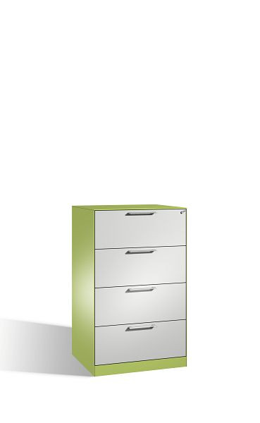 C+P archiefkast Asisto, H1310xB800xD600mm, kleur: virid groen/lichtgrijs, beugelgreep, 146223-422 S10081