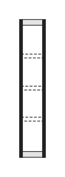 Kerkmann kopzijde Stora 100, D 500 x H 1900 mm, zwart/lichtgrijs, 51242715