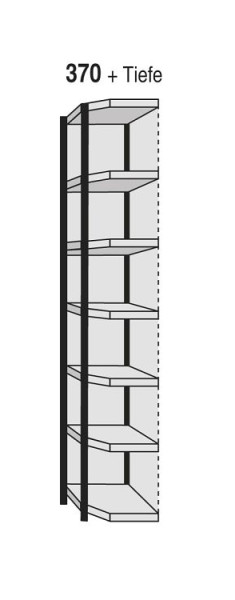 Kerkmann hoekplank Stora 100, D 300 x H 2600 mm, zwart/lichtgrijs, 51247715
