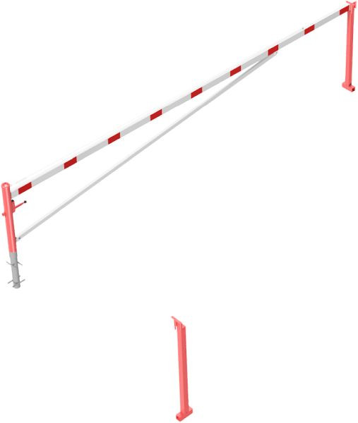 Schake draaihek 6,0m, voor hangslot, met kabelversterking, draaipaal: Ø 102mm, 2 steunpalen 70x70mm, voor inzetting in beton, 4213_60VB