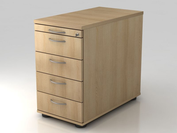 Hammerbacher stabak 80cm, 4 laden, slot beugelgreep eiken, 42,8x72-76x80 cm, 1/3/3/3/3 HE, VSC50/E/E/BM