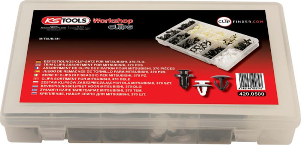 KS Tools bevestigingsclipset voor Mitsubishi, 370-delig, 420.0500