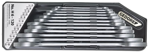 GEDORE dubbele steeksleutelset in houder, 12-delig, 6-32 mm, 6079750