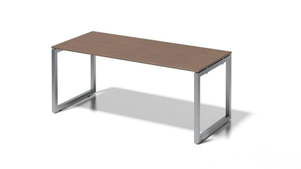 Bisley Cito bureau, 730 mm vaste hoogte O-frame, H 19 x B 1800 x D 800 mm, walnoot/zilver, DOF1808WN355