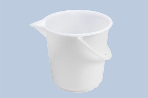 DENIOS industriële emmer van kunststof, inhoud 17 l, rond, met tuit, geschikt voor voedsel, 8-pack, 308417