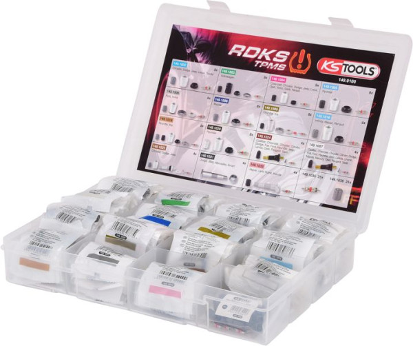 KS Tools RDKS / TPMS serviceassortiment voor bandenspanningscontrolesystemen, 150 stuks, 149.0100