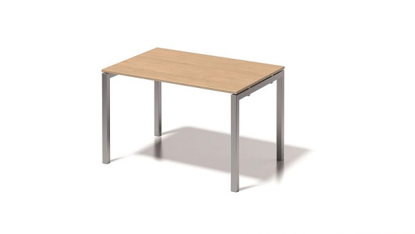 Bisley Cito bureau, 730 mm U-frame met vaste hoogte, H 19 x B 1200 x D 800 mm, esdoorn/zilver, DUF1208MP355