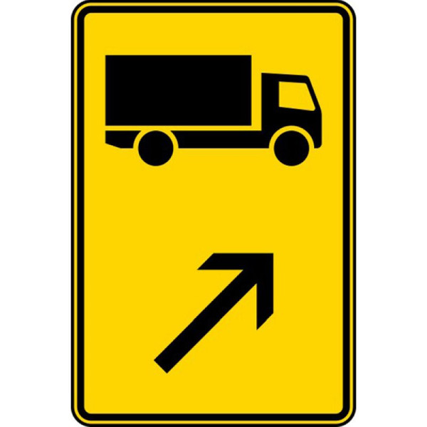 Stenen HGS wegwijzer voor voertuigen met een toegestane totale massa boven 3,5 t (plaats rechts) nr. 422-21, 630x420mm /RA2/vlakke vorm 3mm, 422-21-123
