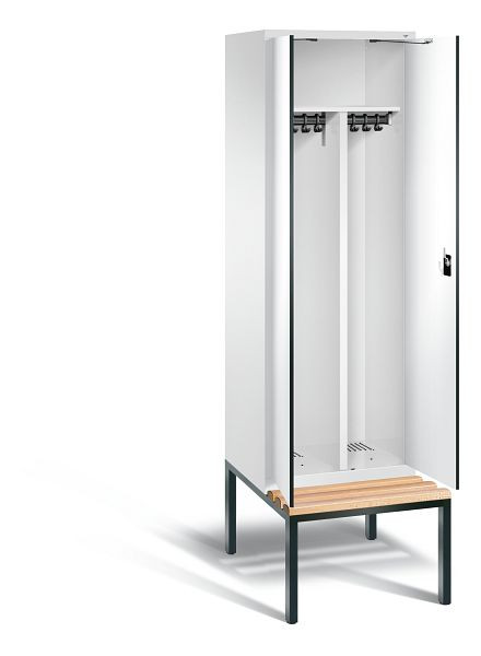 C+P zwart wit locker Evolo, H2090xB610xD815mm, kleur: verkeerswit / decor wit, 48052-20 S10339
