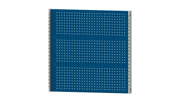 ANKE werkbanken basisstructuur systeemopbouw, 1250 x 107 x 1200 mm, RAL 7035/5010, 3 x geperforeerde wandhoogte 400 mm, 340.350