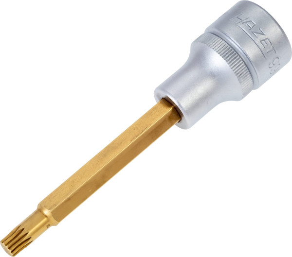 Hazet schroevendraaierdop, hol vierkant 12,5 mm, intern meertands profiel XZN, M6, lange versie met karteling, 990LG-6