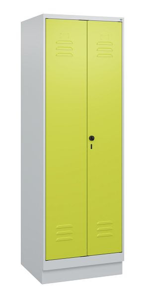 C+P Umkleidespind Classic PLUS SW, Sockel, 2 Abteile, 1800x600x500mm, 7035/0024, Drehriegel, 0800227-20 S10010