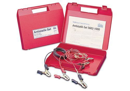 DENIOS antistatische set met 3 kleurgecodeerde koperen aansluitkabels, 116-058