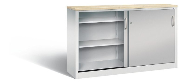 C+P dressoir met schuifdeuren Acurado, H1000xB1600xD400mm, kleur: lichtgrijs/wit aluminium, beugelgreep, 2146-00 S10192