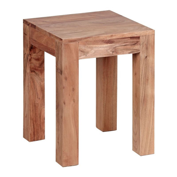 Wohnling bijzettafel MUMBAI massief acaciahout 35 x 35 cm, donkerbruin landhuisstijl ontwerp, WL1.589