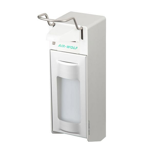 Air Wolf desinfectiemiddel- en zeepdispenser, Omicron II-serie, H x B x D: 330 x 95 x 168 mm, geanodiseerd aluminium, WH kunststof, 35-451