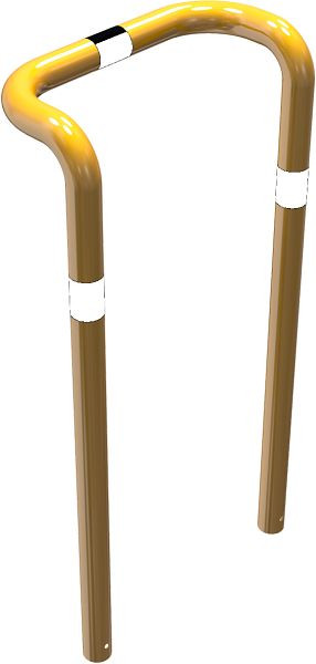 Schaakbeschermingsbeugel, dubbele balk, verzonken uitvoering, met 2 staanders, breedte: 750 mm, hoogte boven de grond: 1150 mm, voor inzetting in beton, 477_74BG