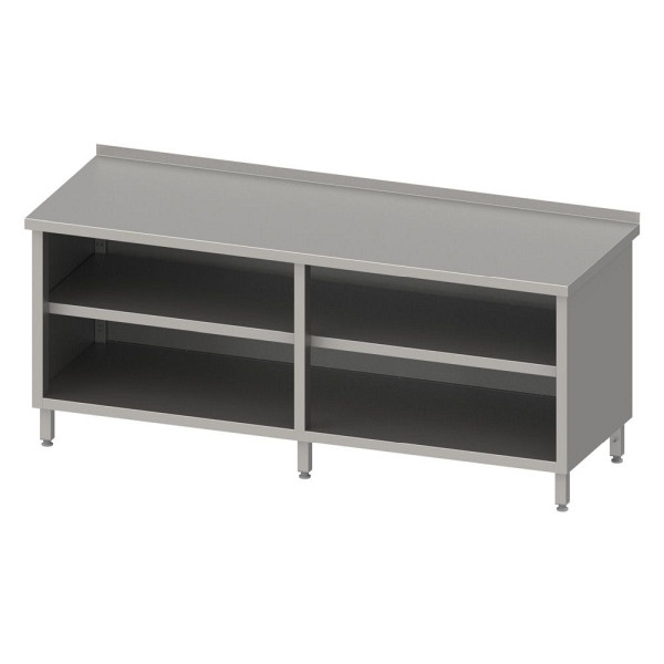 Stalgast werkkast open met bodem en tussenblad 2000x700x850mm, met opstaande rand, gelast, VAS20700A