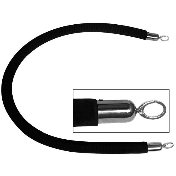 Stalgast verbindingskoord zwart, verchroomd beslag, lengte 150 cm, BB3211150