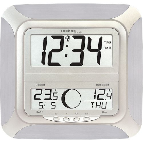 Technoline draadloze wandklok DCF-77 met handmatige instelmogelijkheid, afmetingen (BxHxD): 255 x 243 x 31 mm, WS 8118