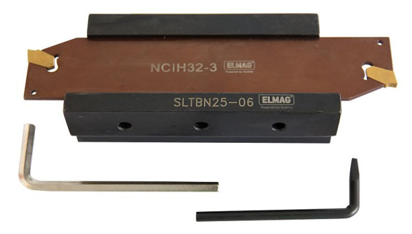 ELMAG groefgereedschapassortiment 20 mm, 6 stuks met groefstang 26/3 mm & 2 wisselplaten, 89351