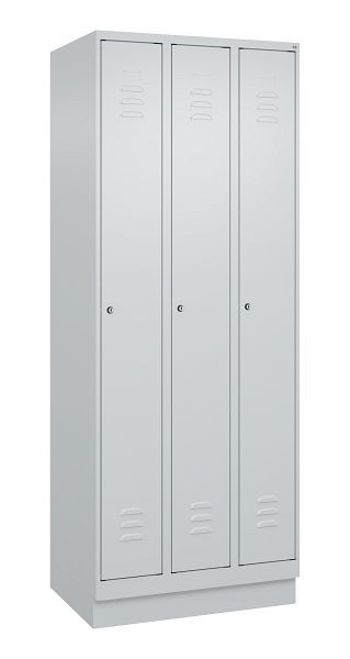 C+P luierkluis Classic PLUS, onderbouw, 3 vakken, 1950x750x500mm, 7035/7035, cilindersloten, 080020-39 S10024