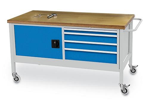 Bedrunka + Hirth gereedschapswagen T736 R 24-24, 1x50, 2x100, 1x150 mm, lade volledig uittrekbaar 100%, 1500 x 750 x 860 mm, 04.15.24V