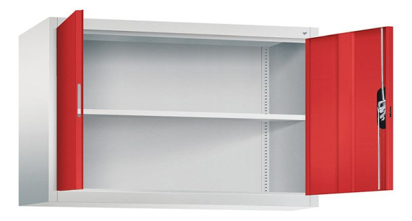 C+P bovenkast Acurado, H790xB1200xD400mm, kleur: lichtgrijs / vuurrood, verzonken handgreep, 9465-000 S10160