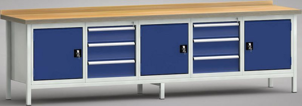 KLW standaard werkbank - 3000 x 700 x 900 mm (ERGO uitvoering), WS450E-3000M40-E1660