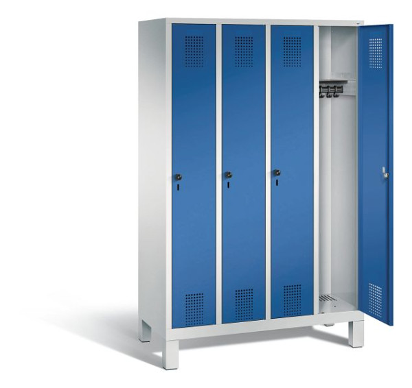 C+P Evolo kleerkast, H1850xB1190xD500mm, kleur: lichtgrijs / gentiaanblauw, 48010-40 S10018