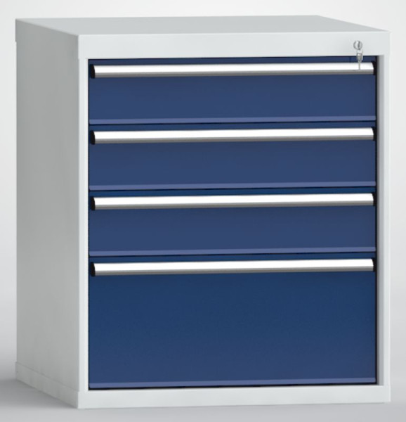 KLW ladekast H: 850 mm B: 725 mm D: 750 mm, inbouwmaat: 750 mm Indeling: 36x36 stuks, met 4 lades, SGB0850-04NP-003