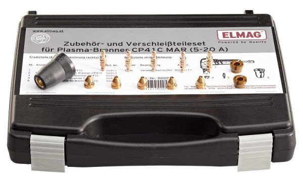 ELMAG accessoire- en slijtdelenset voor plasmatoorts CP41C MAR (5-20 ampère) voor Power Plasma 2025/M, 00054