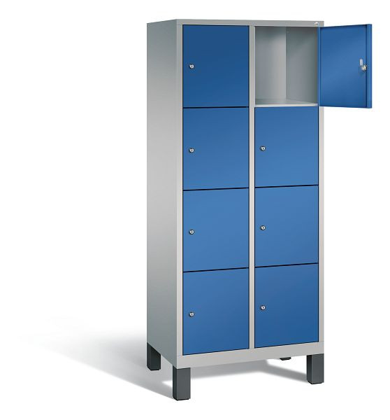 C+P lockerkast Evolo, H1850xW810xD500mm, kleur: wit aluminium / gentiaanblauw, 48010-224 S10202