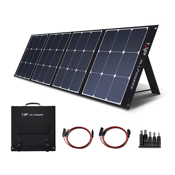 ALLPOWERS 200W opvouwbaar zonnepaneel monokristallijn met MC-4-uitgang + montagebeugel, SP035
