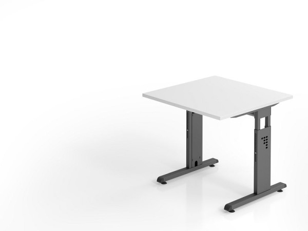 Hammerbacher bureau OS08, 80 x 80 cm, blad: wit, 25 mm dik, 2 mm ABS rand, rechthoekige vorm, VOS08/W/G