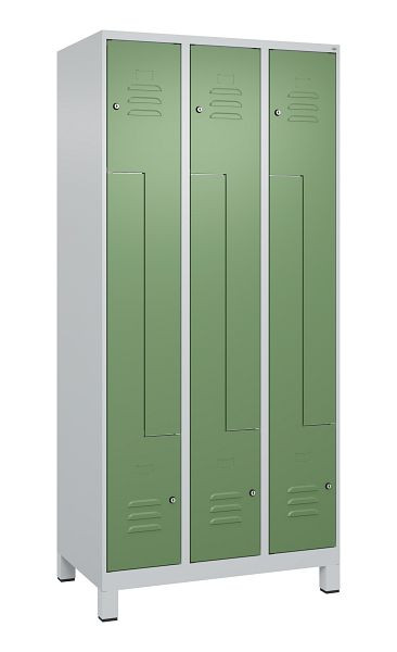 C+P Z-Spind Classic PLUS, C Z-Spind, Classic PLUS, voeten, 6 vakken, 1950x900x500mm, 7035/6011, cilindersloten, 080013-306 S10021