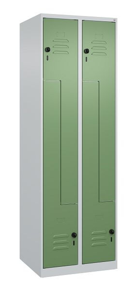 C+P Z-Spind Classic PLUS, 4 Abteile, 1850x600x500mm, 7035/6011, Drehriegel, 080003-204 S10001