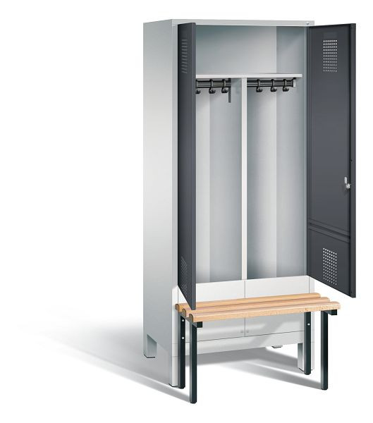 C+P zwart wit kastje Evolo, H1850xW810xD815mm, kleur: lichtgrijs / zwartgrijs, 48032-22 S10022