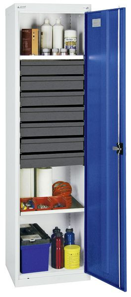 stumpf gereedschaps- en materiaalkast serie 3000, 7035/5010, 7 laden 100 mm, 2 onderstellen, 3005274
