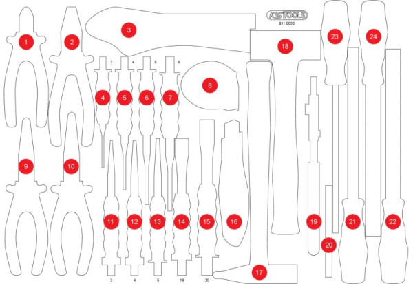 KS Tools Leeg schuiminzetstuk voor 811.0033, 811.0033-97