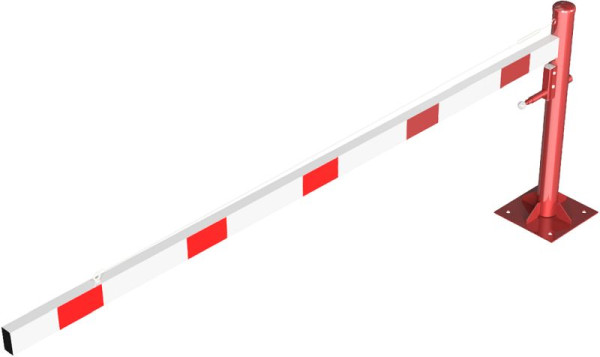 Schake roterende slagboom met kabelversterking, voor deuvelbevestiging, slagboomlengte: 3000 mm, voor hangslot, 4113_30VBP