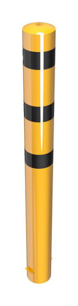 Schake stalen buispaal Ø 193 x 3,6 mm stationair, om in beton te plaatsen geel/zwart, thermisch verzinkt, totale lengte: 2000 mm, 40192BG