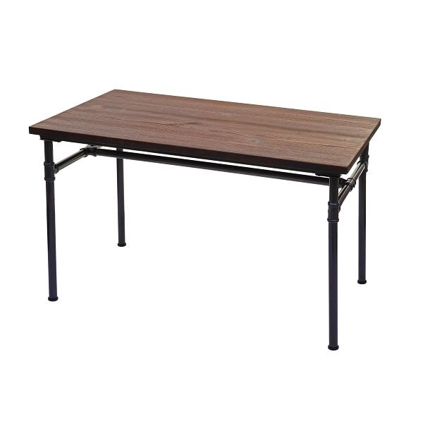 Mendler eettafel HWC-H10b, tafel bistrotafel, metaal iepenhout industrieel gastronomie FSC zwartbruin 120x70cm, 72486