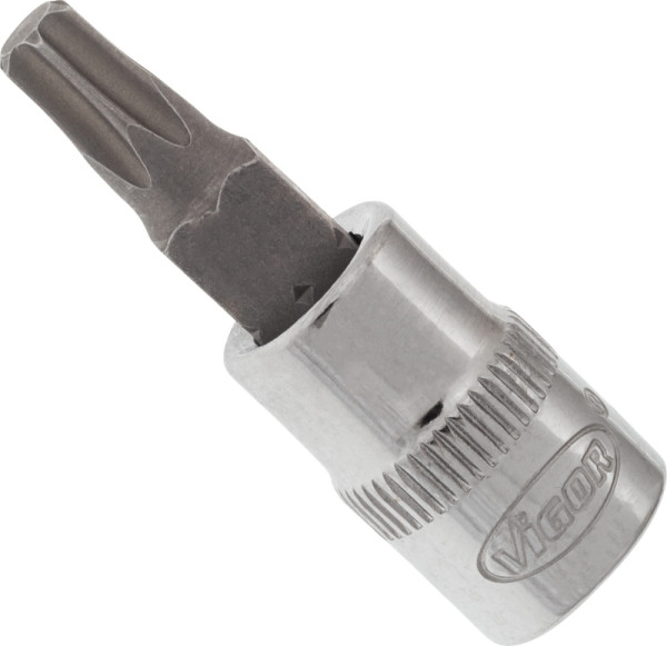 VIGOR TORX® schroevendraaierbit, hol vierkant 6,3 mm (1/4 inch), binnen TORX® profiel, T27, V2130N