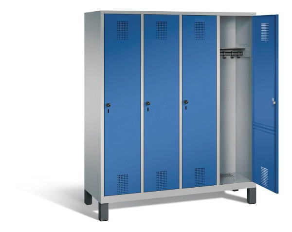 C+P garderobe Evolo, H1850xW1590xD500mm, kleur: wit aluminium / gentiaanblauw, 48010-42 S10249