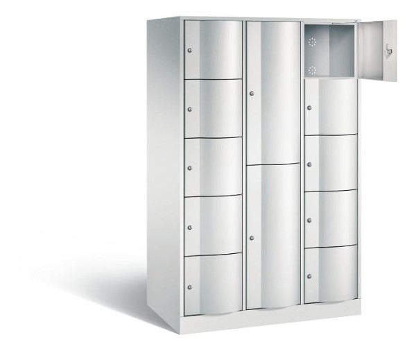 C+P combinatie lockerkast Resisto, H1950xB1148xD640mm, kleur: lichtgrijs, 8070-3731 S10017