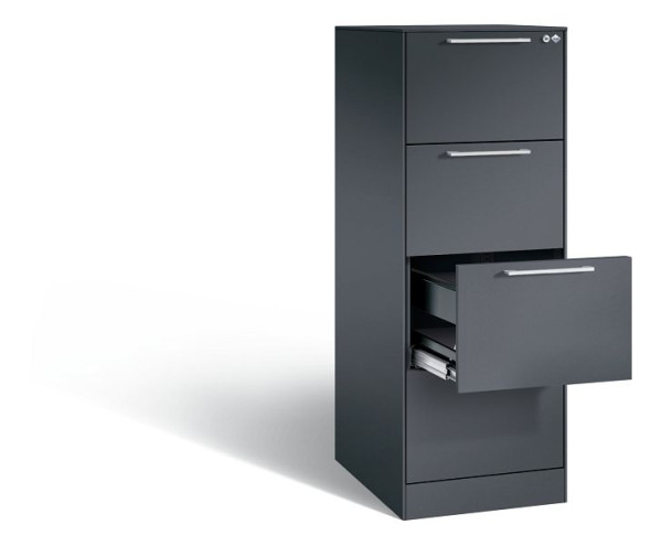 C+P hangarchiefkast Asisto, H1310xB440xD600mm, kleur: zwart-grijs, beugelgreep, 146 225-411 S10038