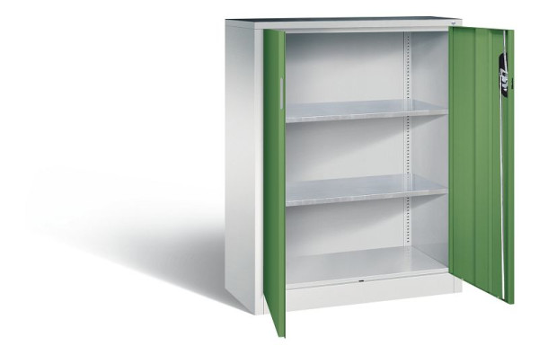 C+P gereedschapskast Acurado, H1200xB930xD400mm, kleur: lichtgrijs / reseda groen, verzonken handgreep, 8520-000 S10098