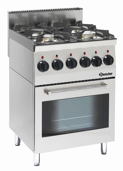 Bartscher gasfornuis 600, B600, 4 vlammen, elektrische oven, 1315563