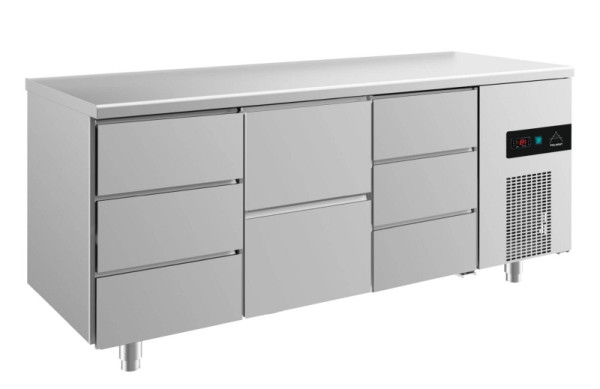 A&S Polarny koeltafel -2 tot +8°C met 1x twee laden in het midden en 2x drie laden, 1865 x 700 x 850 mm, KT3DZD